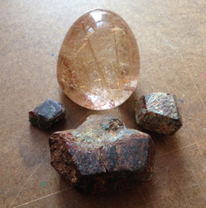 Almandine Red Garnet and Rutilated Quartz Elixir