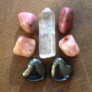 Rhodonite, Sunstone, Hematite and Lemurian Quartz Elixir